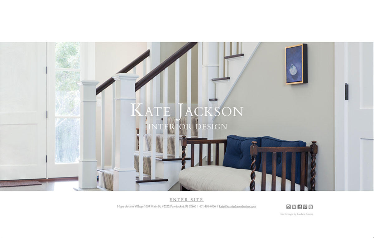 Kate Jackson Interior designer website home page