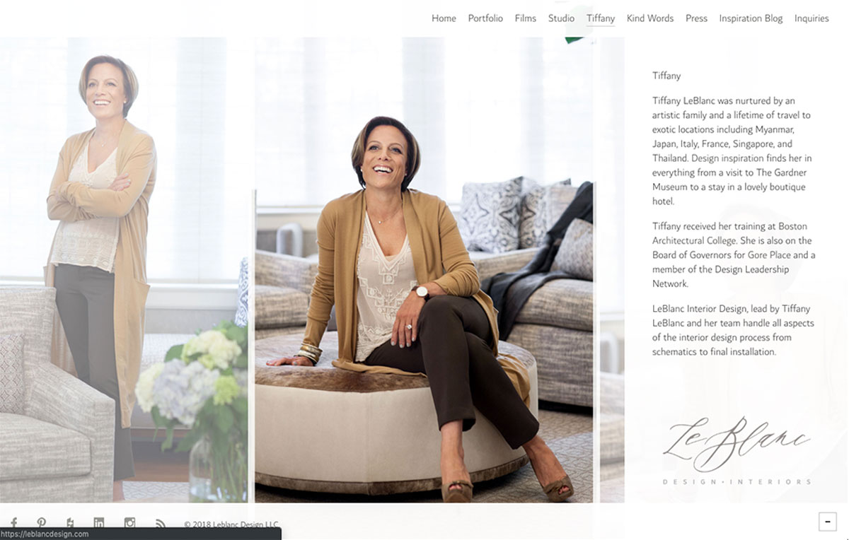 LeBlanc Interior Design Website Who is Tiffany