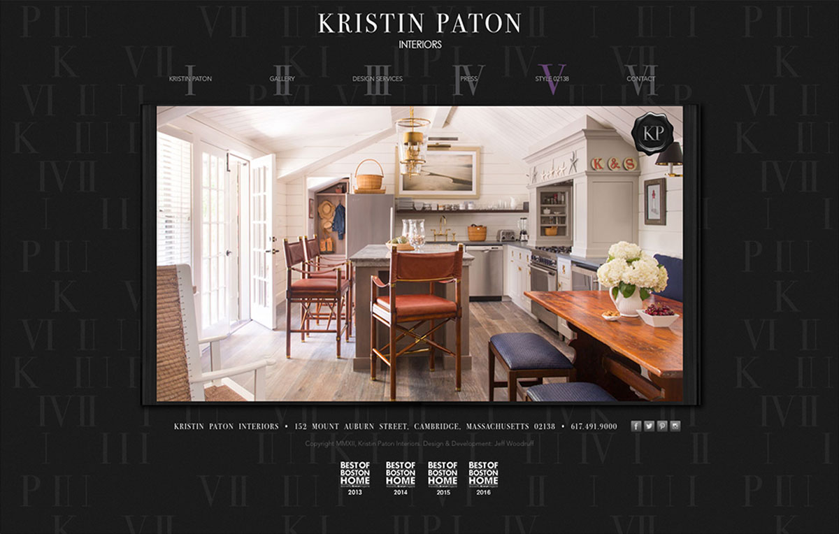 Kristin Paton Interior Design Website Home Page