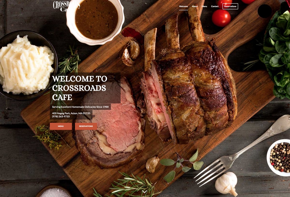 Crossroads Cafe Website Design
